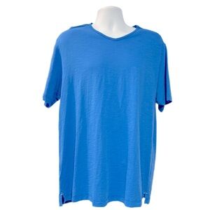 🌴 Tommy Bahama 100% Pima Cotton Blue V-Neck T-Shirt – Large, Made in Peru